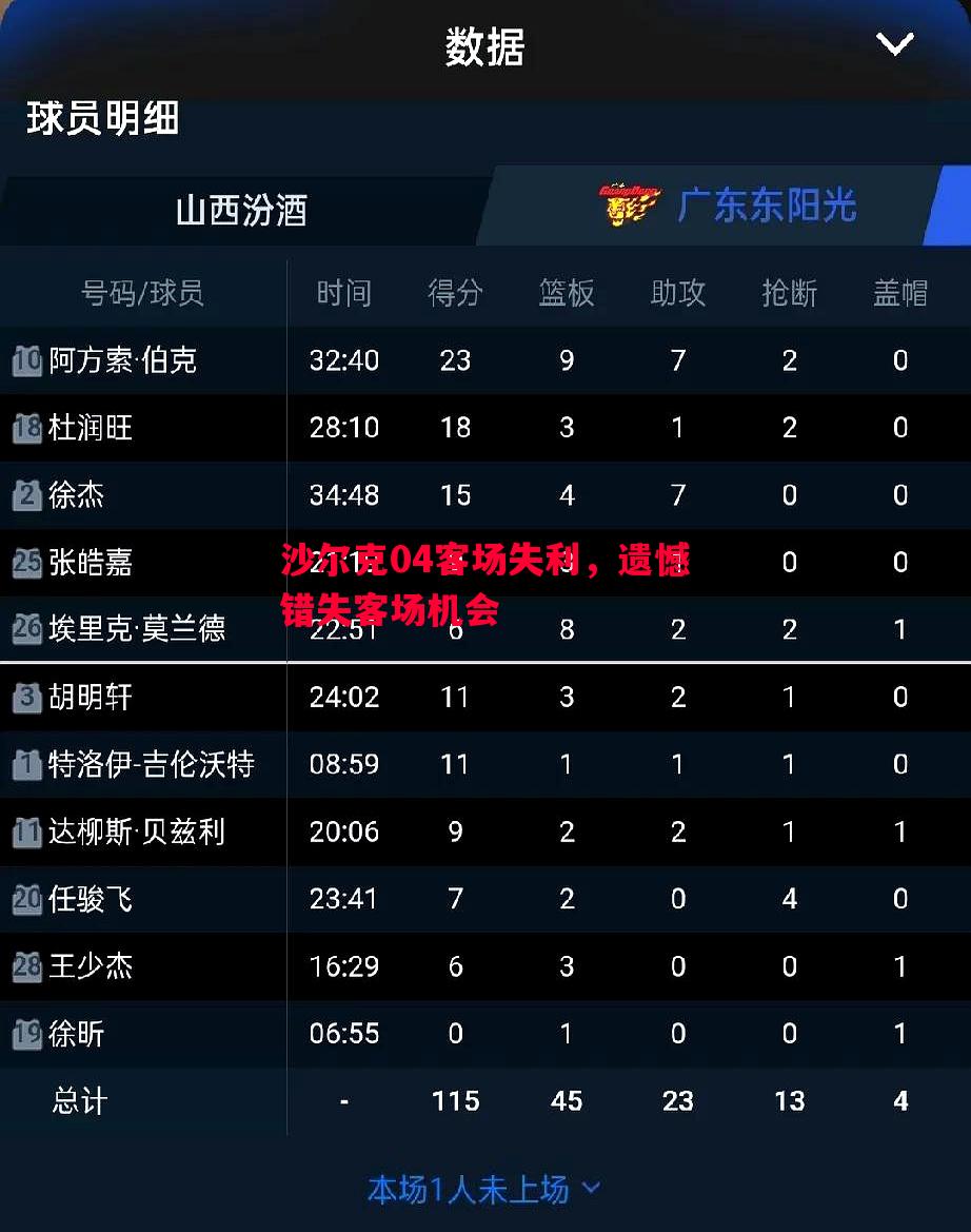 沙尔克04客场失利，遗憾错失客场机会